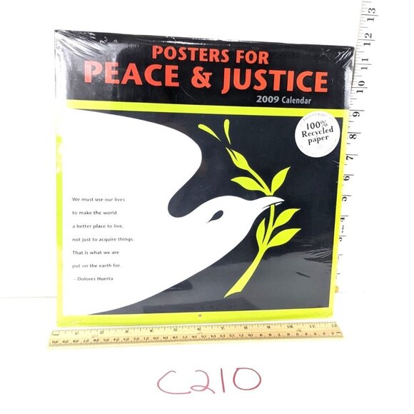 Posters For Peace & Justice 2009 Calendar 12x12 100% Recycled Paper C210 - Picture 1 of 7